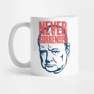 Winston Churchill - Never Surrender Quote Mug